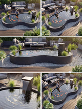 Heykelsi Koi Göleti Su Özelliği – 316L Paslanmaz Çelik Damla Waterfall Designs