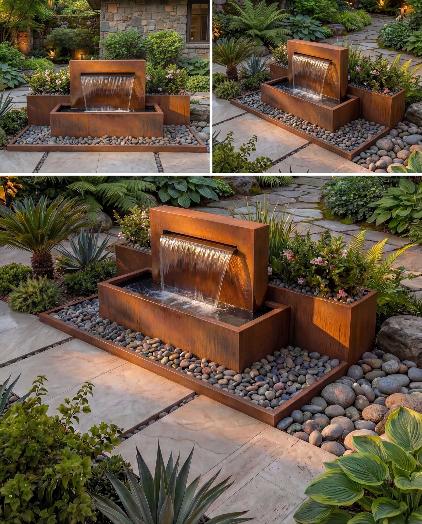DS100 Corten Mimari Şelale Damla Waterfall Designs