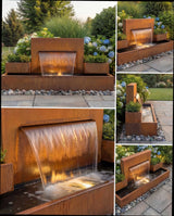 DS200 Corten Mimari Simetrik Şelale Damla Waterfall Designs