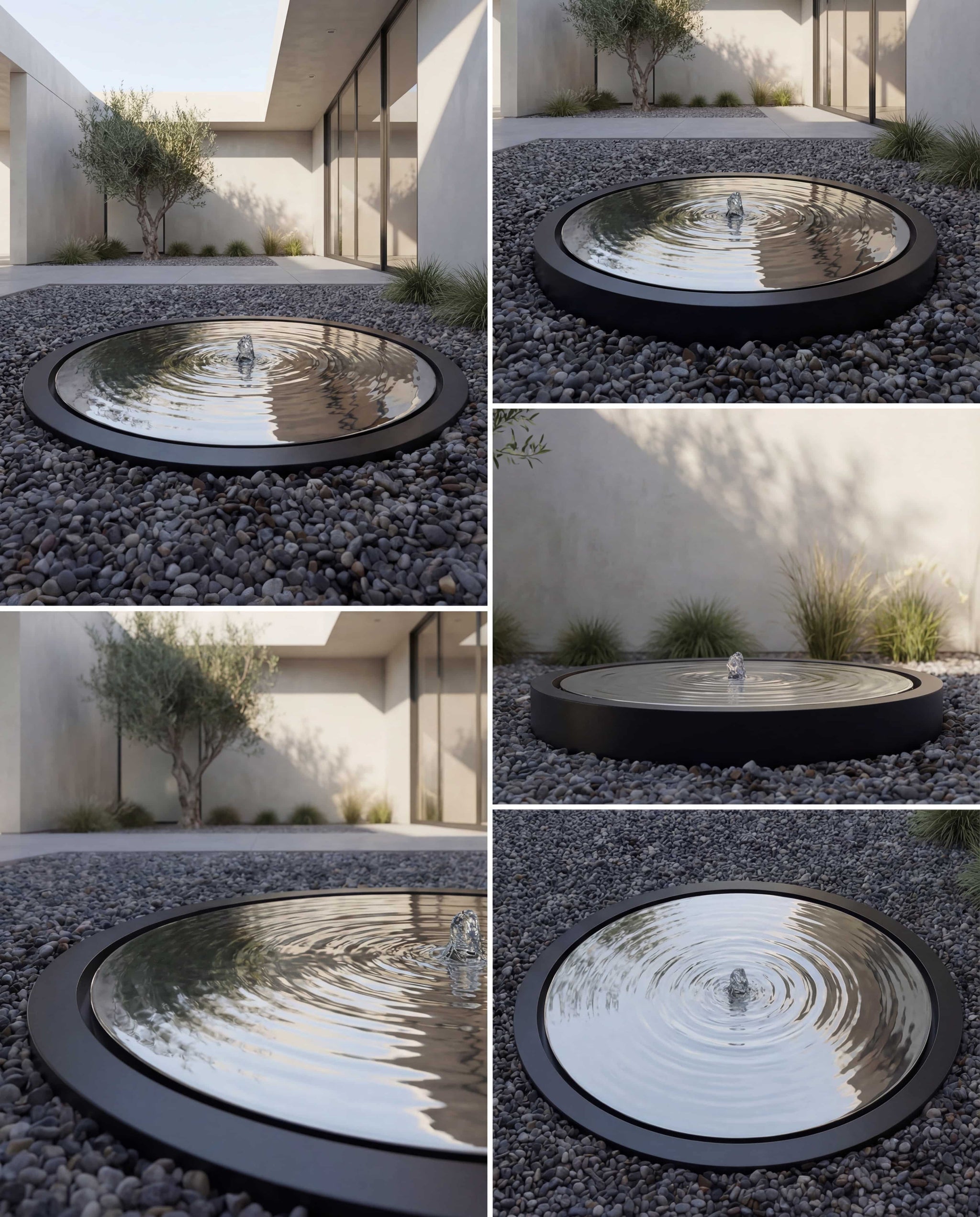 KOYS Ayna Disk Mimari Süs Havuzu Damla Waterfall Designs