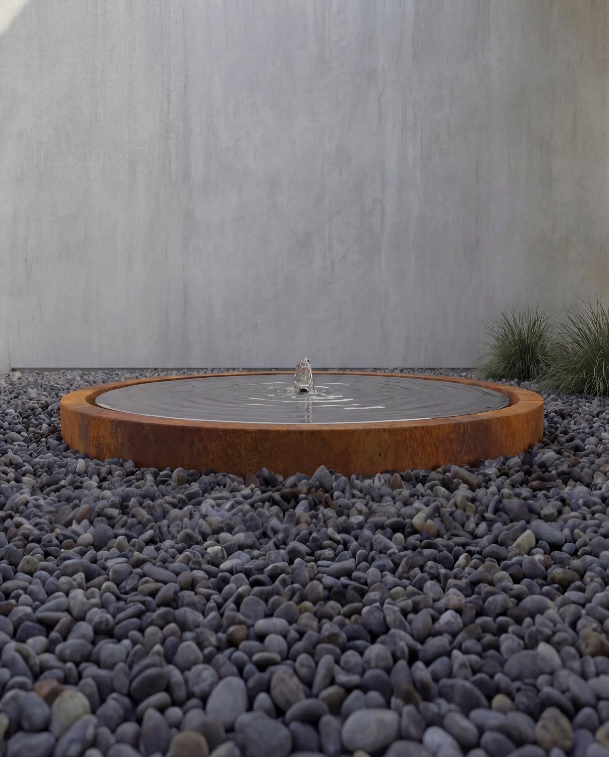 KOYS Corten Ayna Disk Mimari Su Elemanı Damla Waterfall Designs