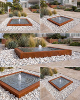 KYS Corten Kare Sonsuzluk Mimari Süs Havuzu Damla Waterfall Designs