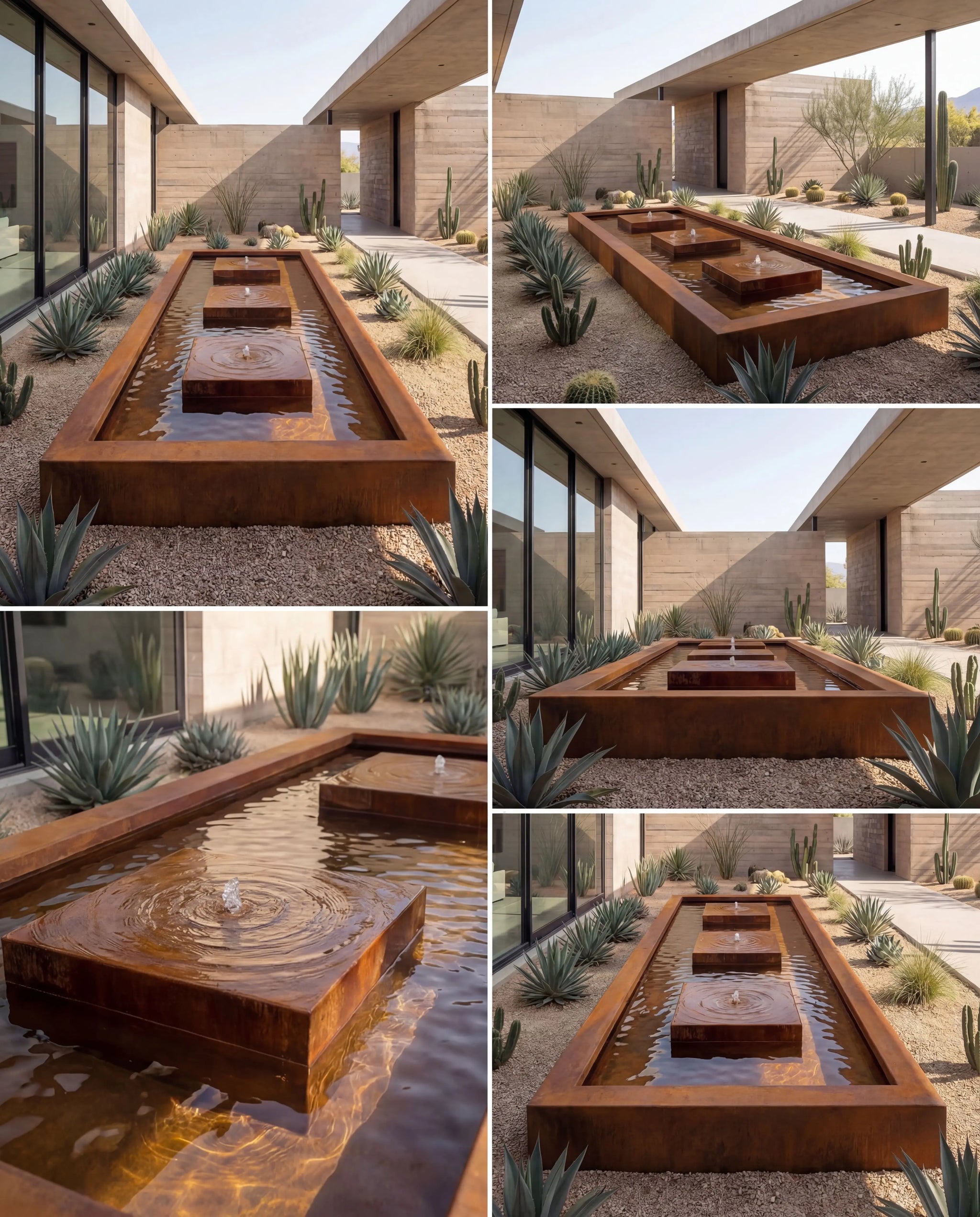 KYSB-Pathway Corten Lineer Mimari Su Yolu Damla Waterfall Designs