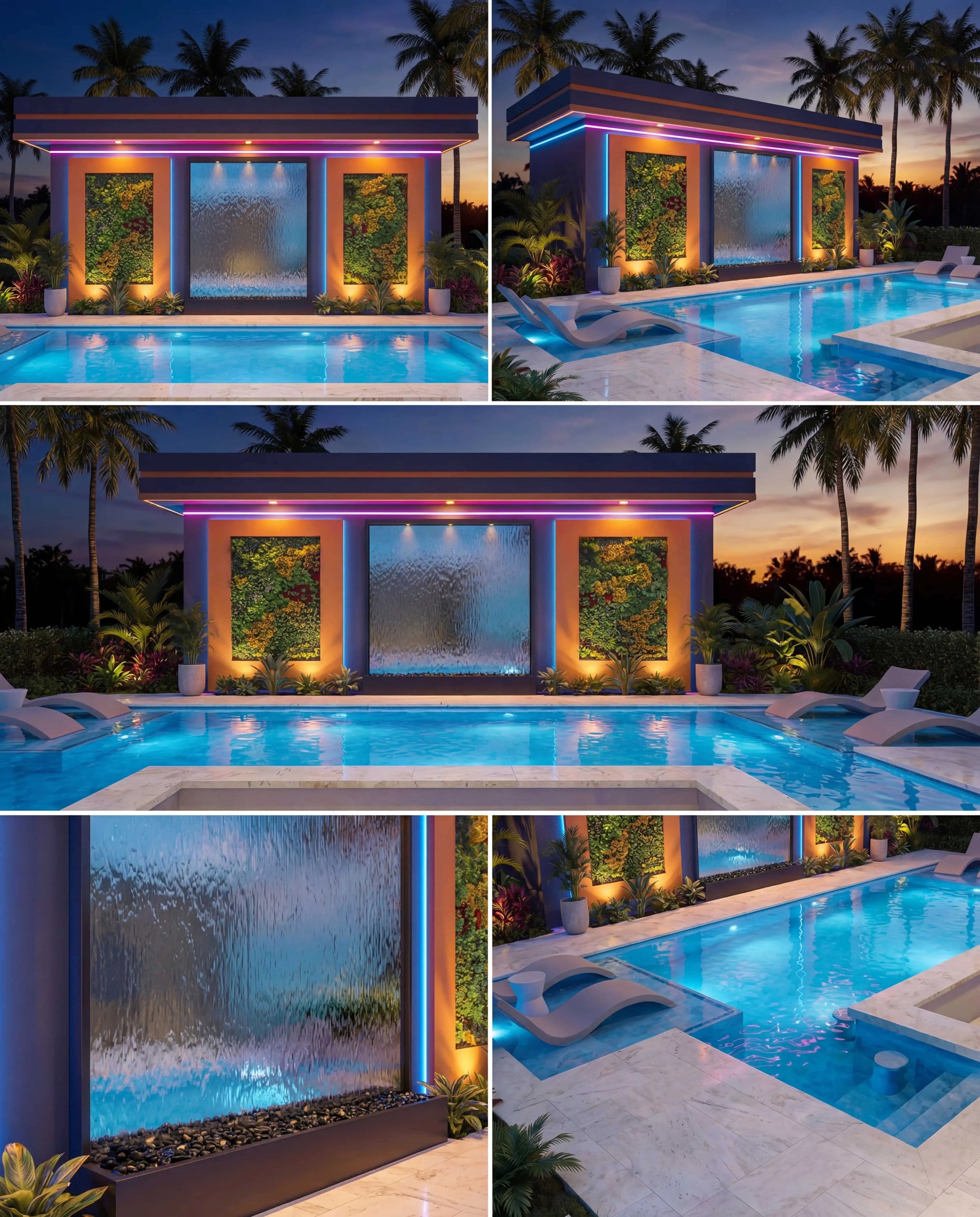 SPA Gerçek Ayna Su Perdesi | Mimari Su Duvarı & Ayna Şelale Damla Waterfall Designs