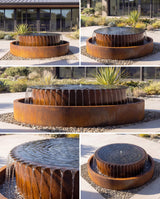 TOS Corten Dairesel Mimari Sonsuzluk Şelalesi Damla Waterfall Designs