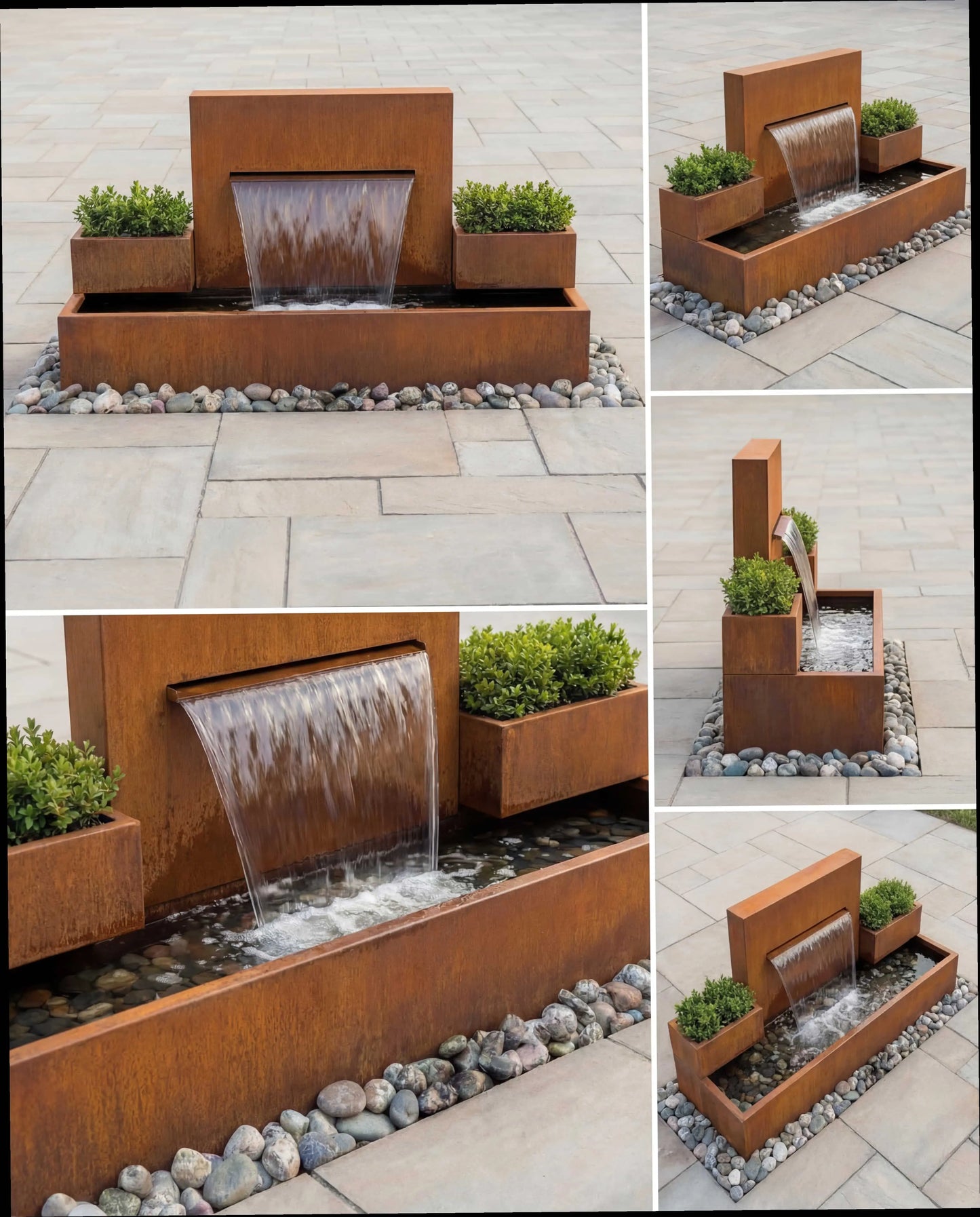 DS200 Corten Mimari Simetrik Şelale Damla Waterfall Designs