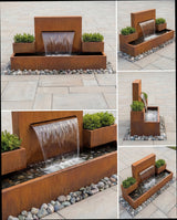 DS200 Corten Mimari Simetrik Şelale Damla Waterfall Designs