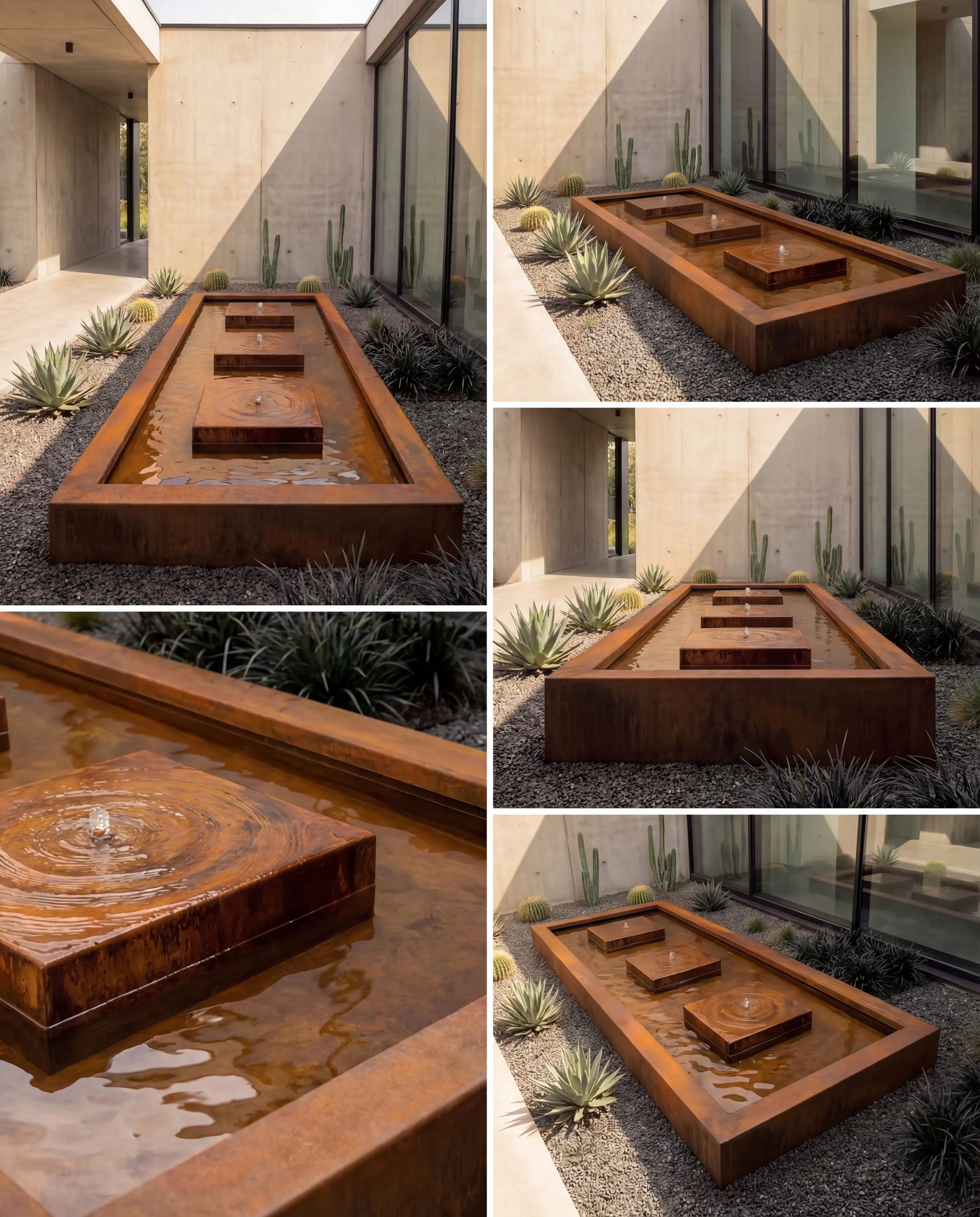 KYSB-Pathway Corten Lineer Mimari Su Yolu Damla Waterfall Designs