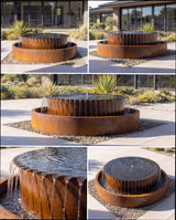 TOS Corten Dairesel Mimari Sonsuzluk Şelalesi Damla Waterfall Designs